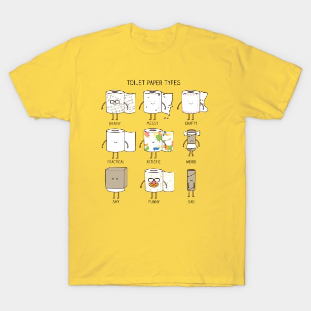 toilet paper types T-Shirt by milkyprint